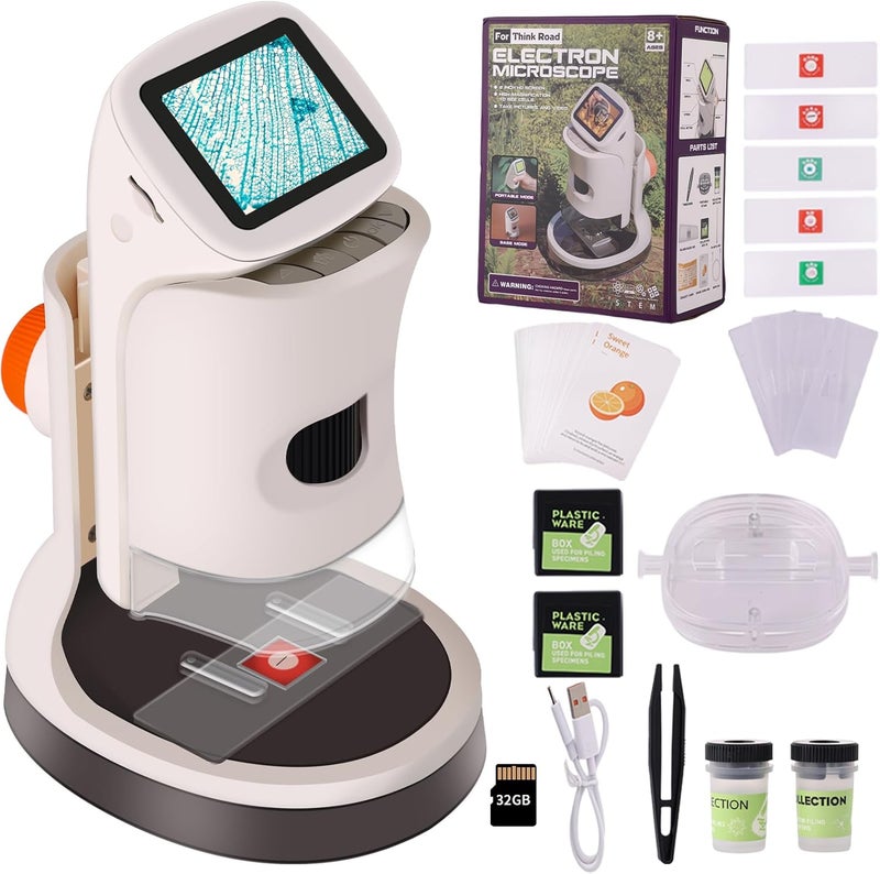 JECONE Microscope for Kids,1000X Magnification.Digital Microscope with 1080p 2" HD Screen,Photo & Video Recording,32GB TF Card Included,USB Rechargeable.Microscope for Kids 8-12 - Image 1